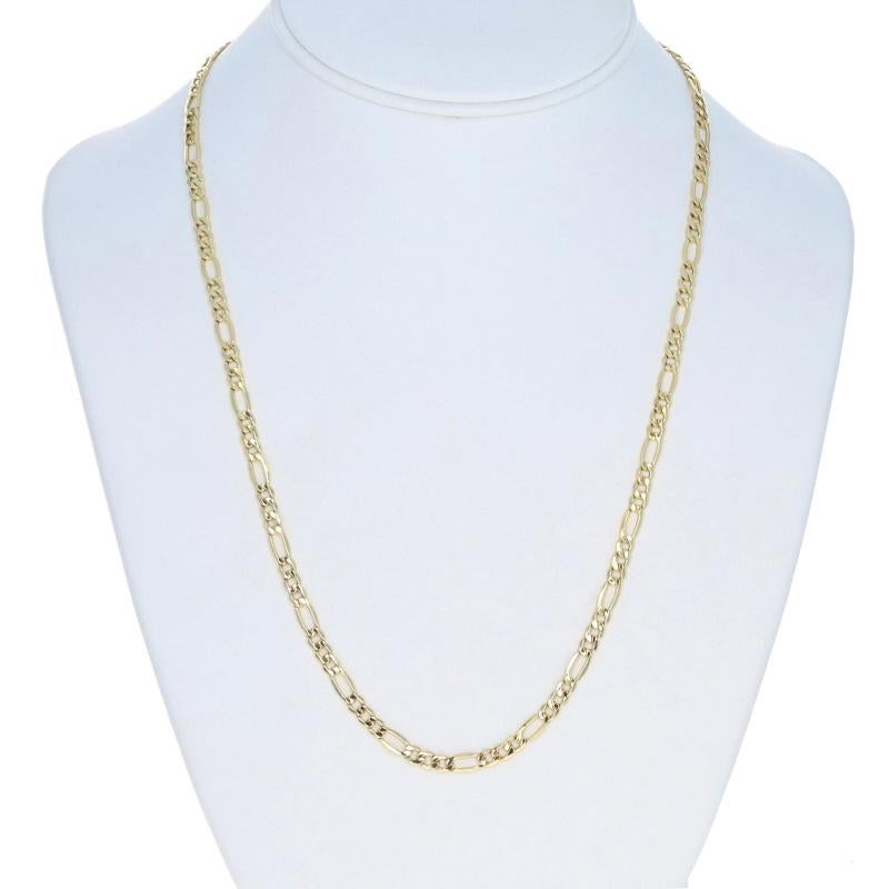 Yellow Gold Figaro Chain Men's Necklace 21 3/4