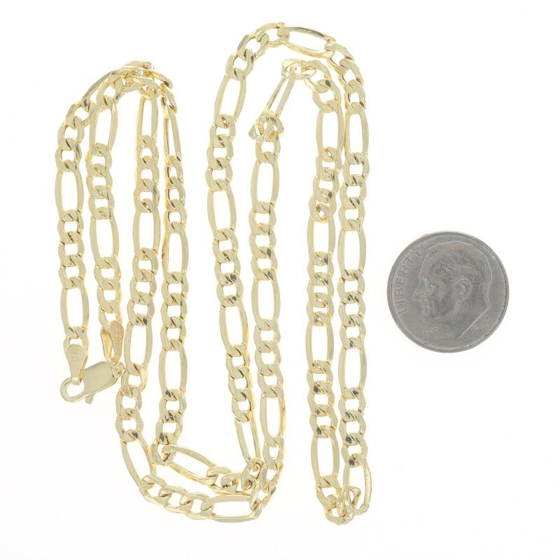 Women's or Men's Yellow Gold Figaro Chain Men's Necklace 21 3/4