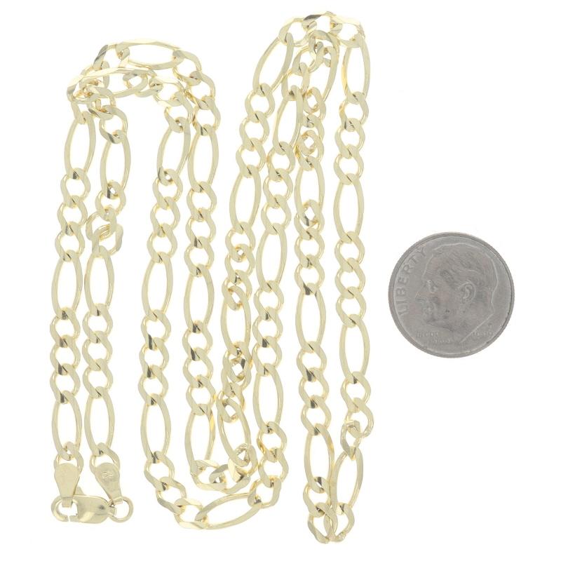 Yellow Gold Figaro Chain Mens Necklace 24