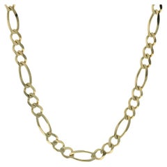 Collier homme en or jaune avec chaîne Figaro 24" 10k