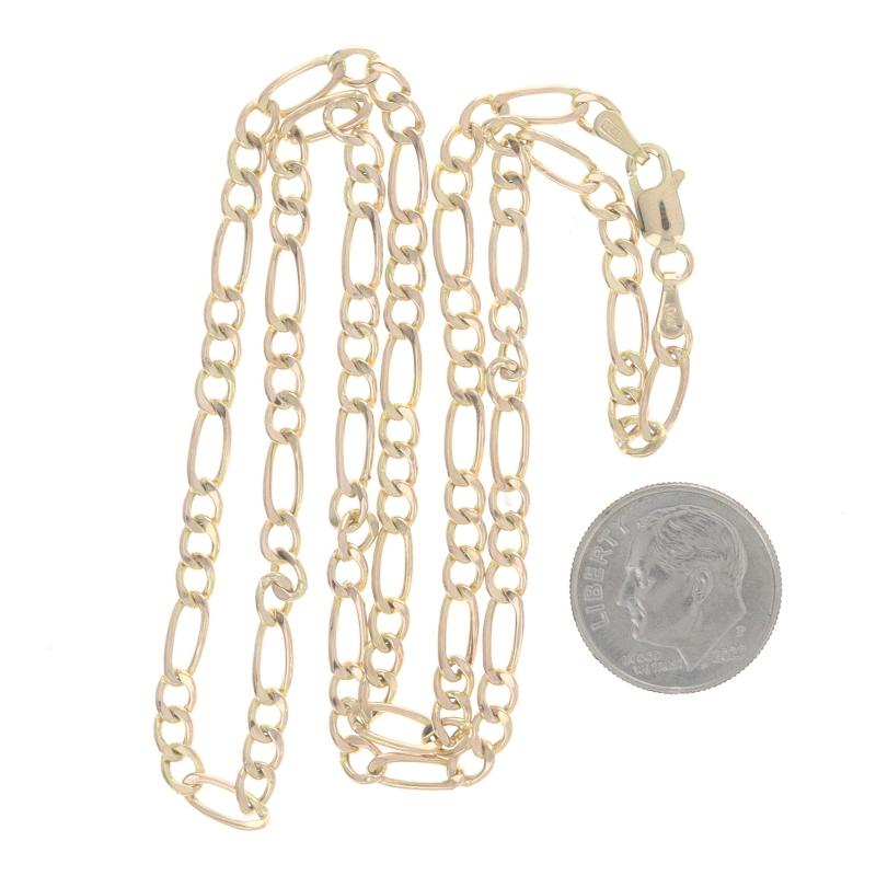 Yellow Gold Figaro Chain Necklace 18