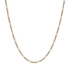 Yellow Gold Figaro Chain Necklace 18" - 14k