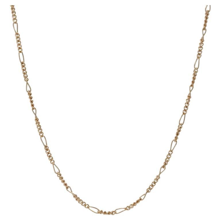 Yellow Gold Figaro Chain Necklace 18" - 14k