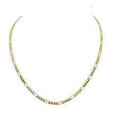 Retro Yellow Gold Figaro Link Chain Necklace