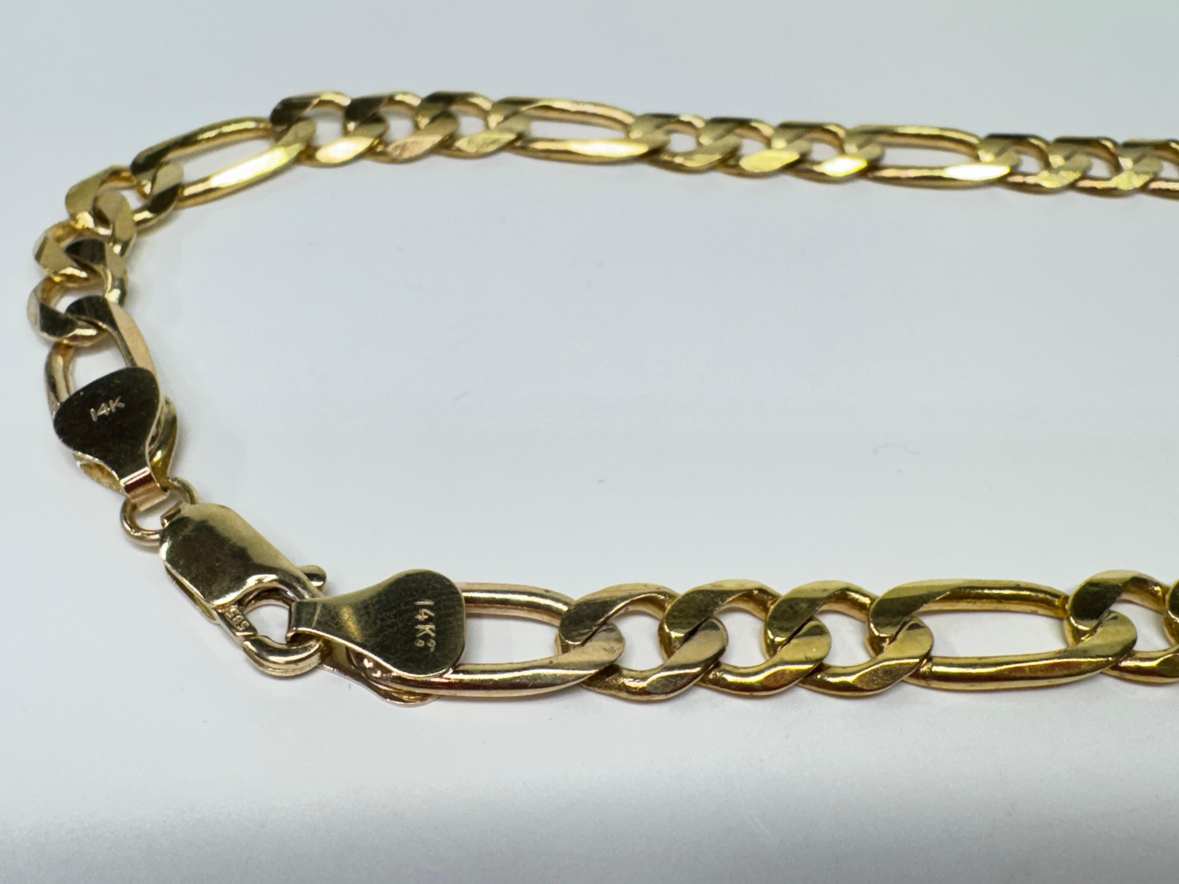 Yellow Gold Figaro Necklace In Good Condition For Sale In Palm Desert, CA