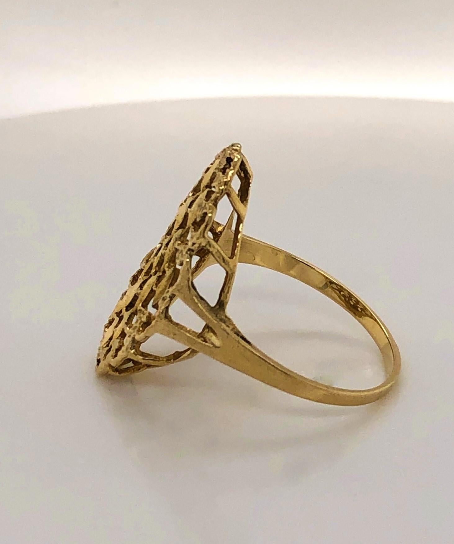 Women's Yellow Gold Filigree Cocktail Ring