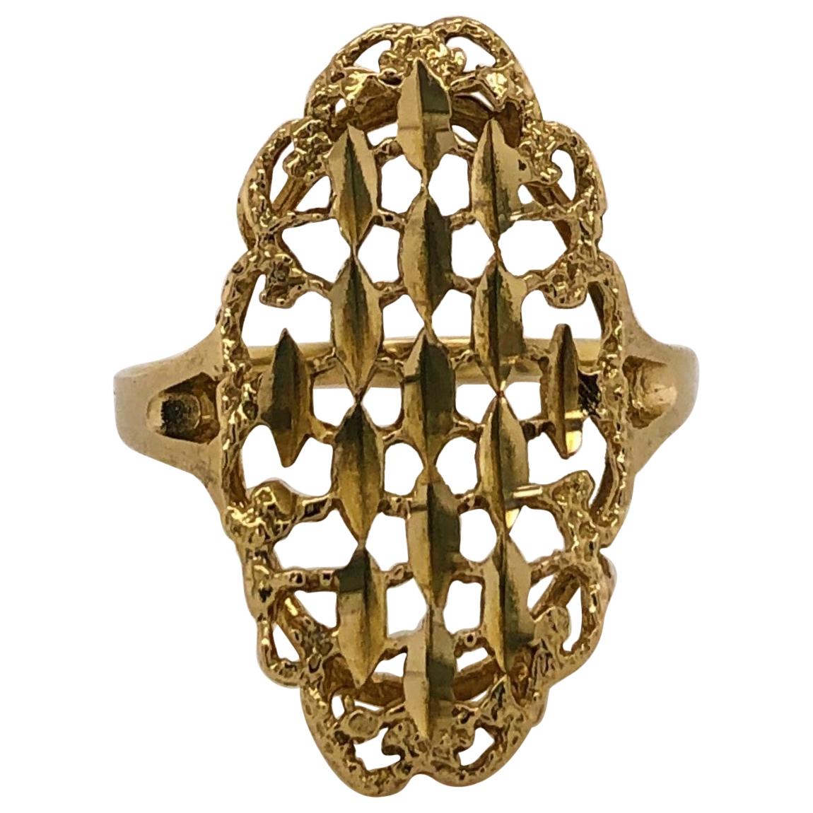 Yellow Gold Filigree Cocktail Ring