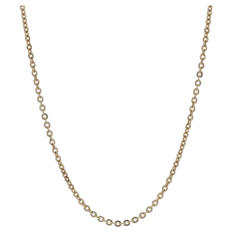 Yellow Gold Flat Cable Chain Necklace 18 1/2" - 14k en venta