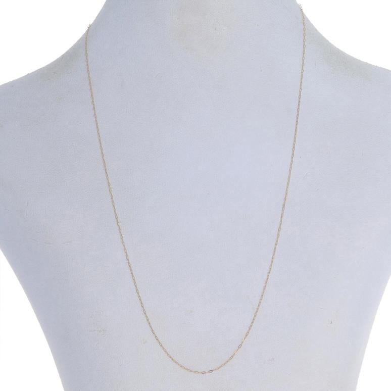 Yellow Gold Flat Cable Chain Necklace 18