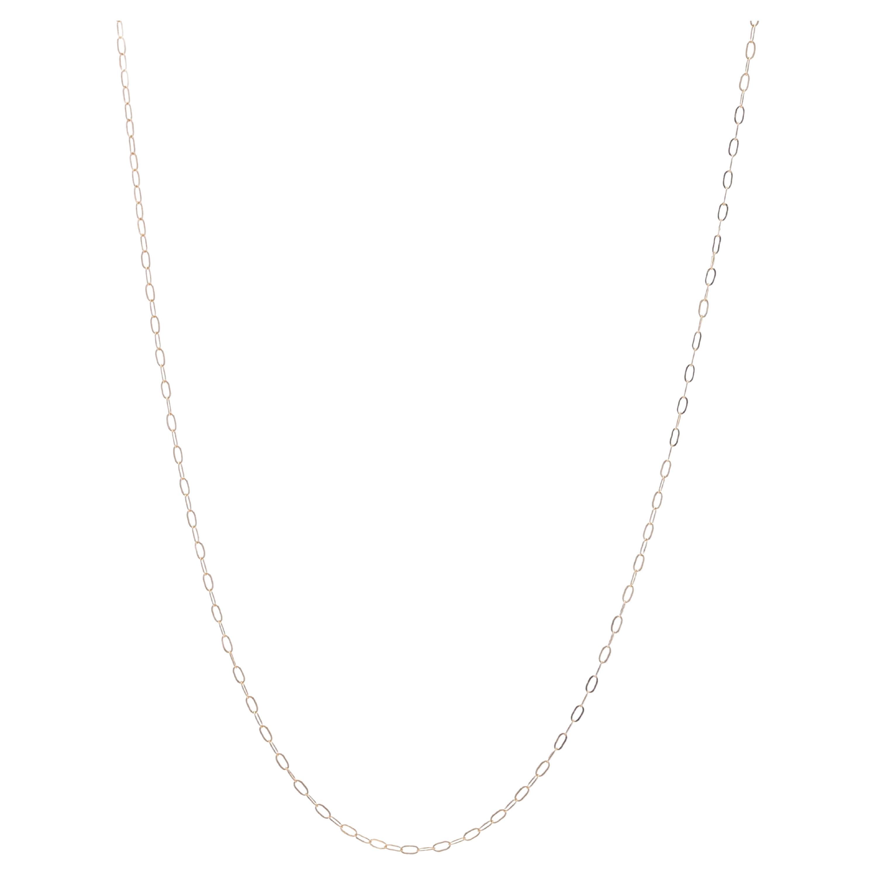 Yellow Gold Flat Cable Chain Necklace 18" - 14k
