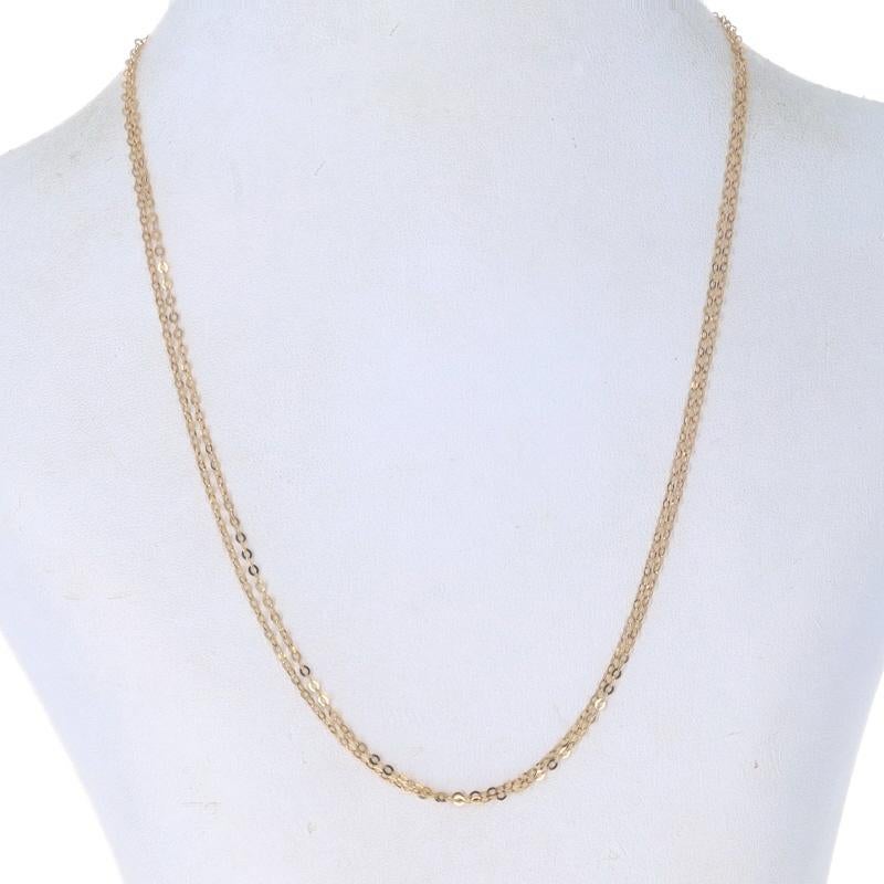 Zweireihige Halskette aus Gelbgold mit flacher Kabelkette 16 3/4