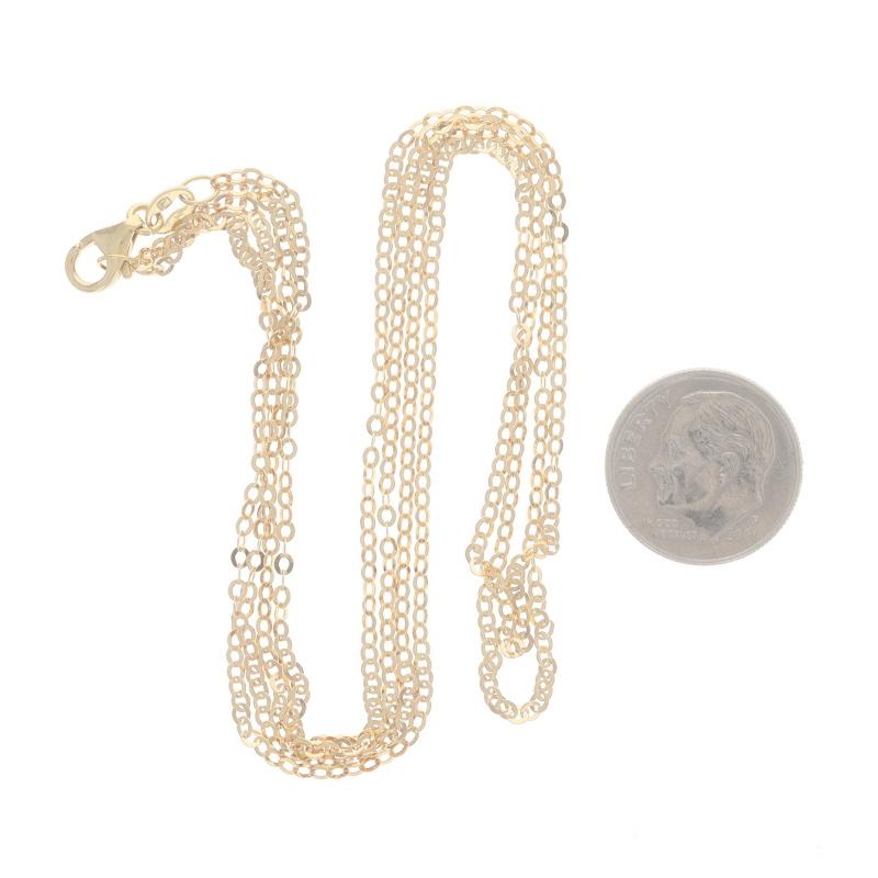 Zweireihige Halskette aus Gelbgold mit flacher Kabelkette 16 3/4