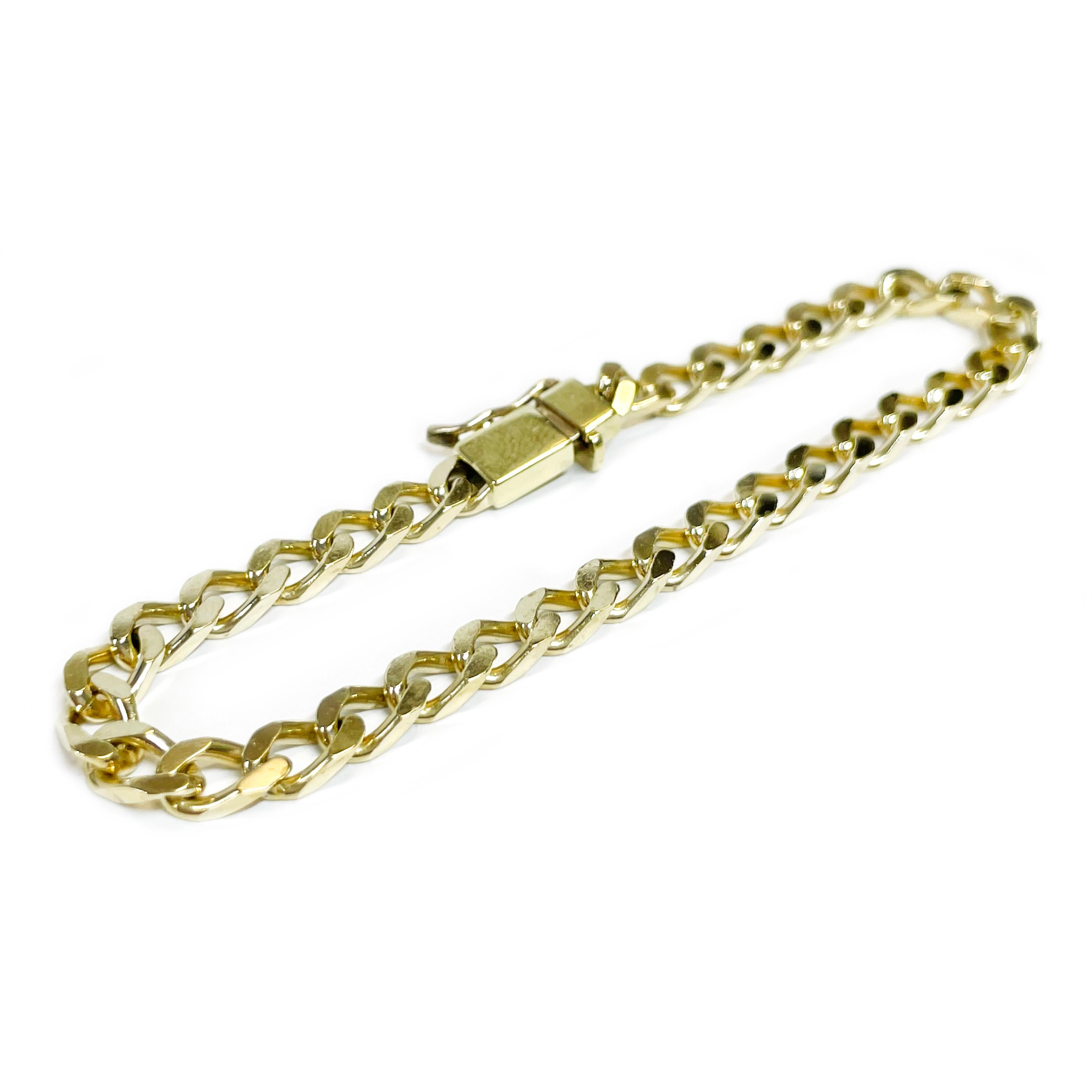 gold flat curb bracelet