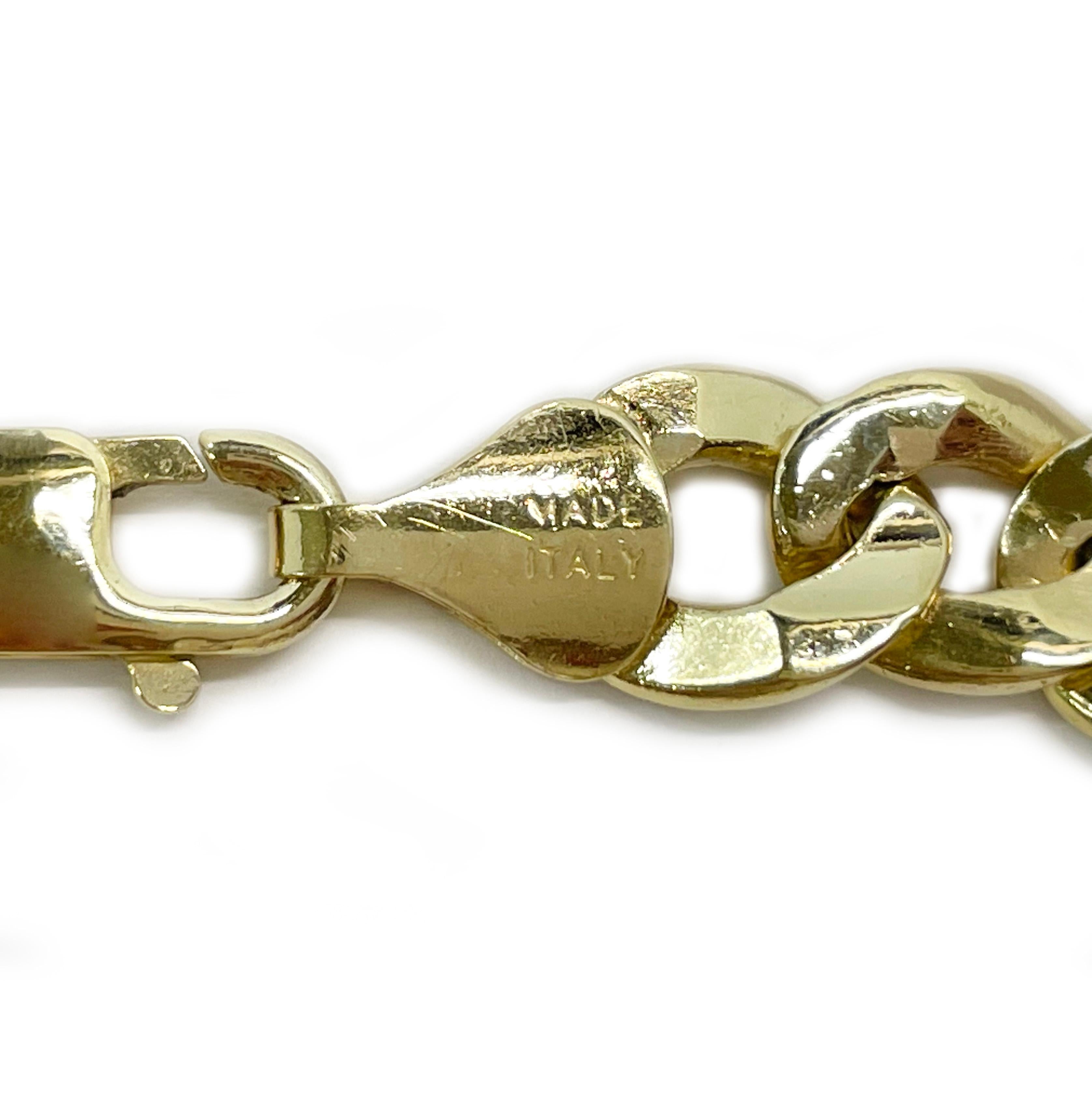 Rétro Bracelet à maillons plats en or jaune en vente