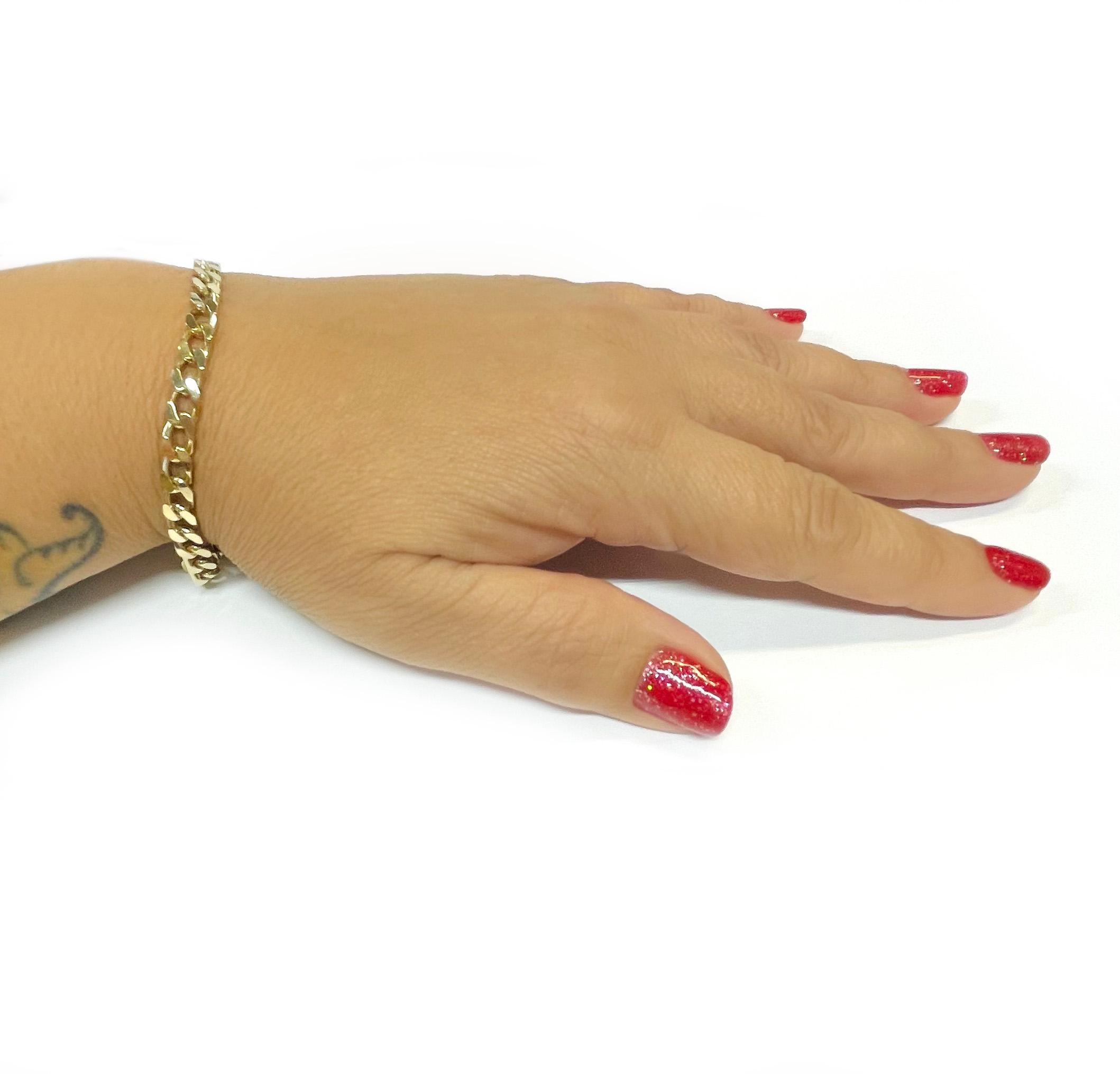 flat gold chain bracelet