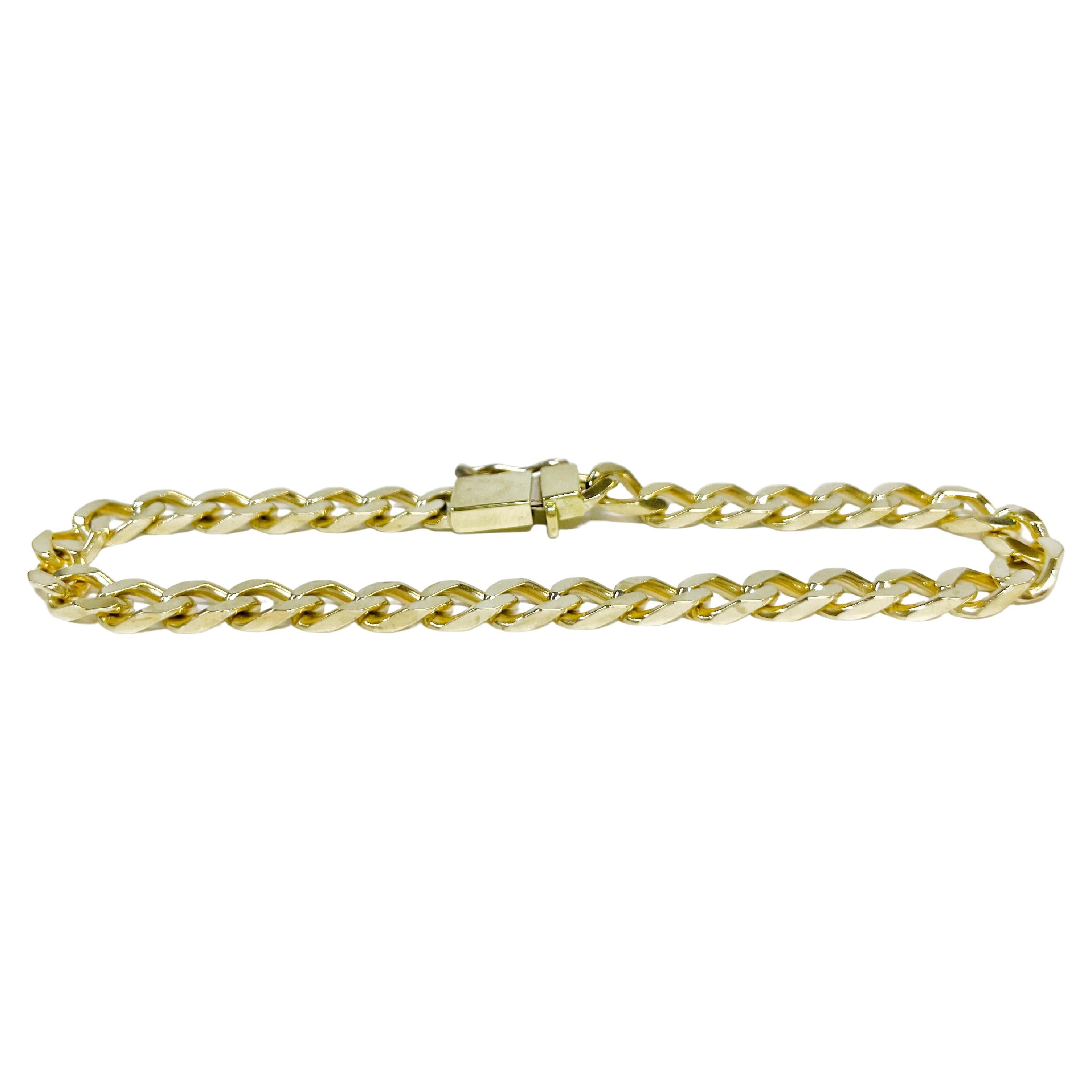 Yellow Gold Flat-Curb Link Bracelet