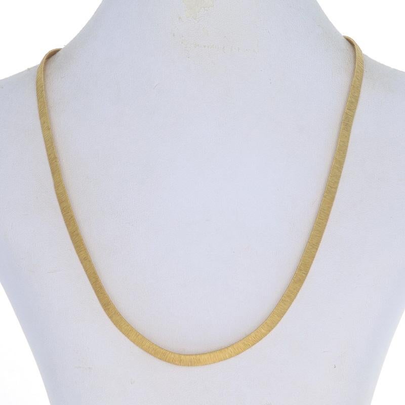 Women's or Men's Yellow Gold Flat Wire Wrap Necklace 17
