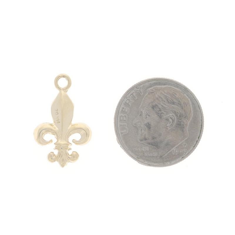 Women's Yellow Gold Fleur-de-lis Charm - 14k Pendant For Sale