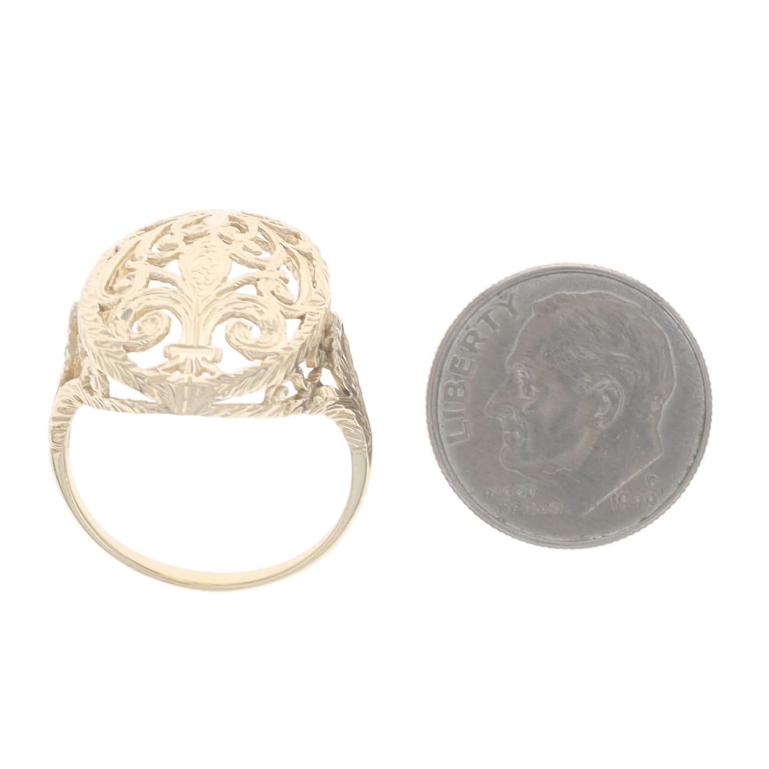 Yellow Gold Fleur-de-lis Statement Ring - 14k im Angebot 2