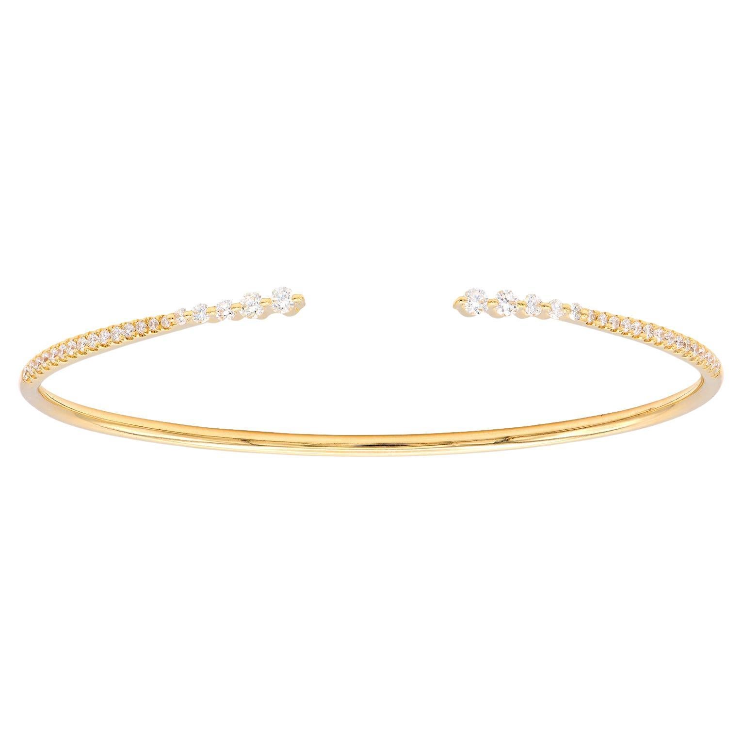 Yellow Gold Flexible Bangle For Sale