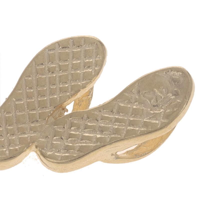 Women's Yellow Gold Flip-Flop Sandals Charm - 14k Beach Summer Footwear For Sale