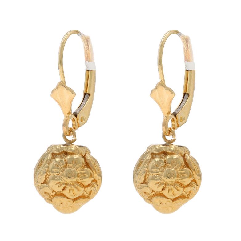 Orecchini pendenti a forma di orbita in oro giallo 14k Blossom In condizioni ottime in vendita a Greensboro, NC