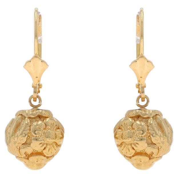 Orecchini pendenti a forma di orbita in oro giallo 14k Blossom in vendita