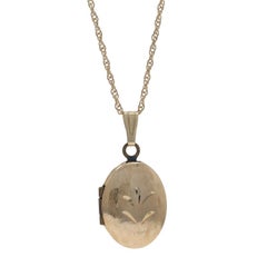 Yellow Gold Floral Pendant Necklace 18 1/4" - 14k Two Frames