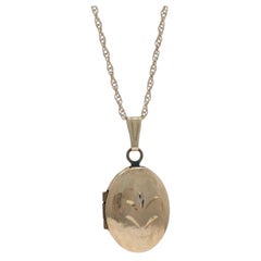 Yellow Gold Floral Pendant Necklace 18 1/4" - 14k Two Frames