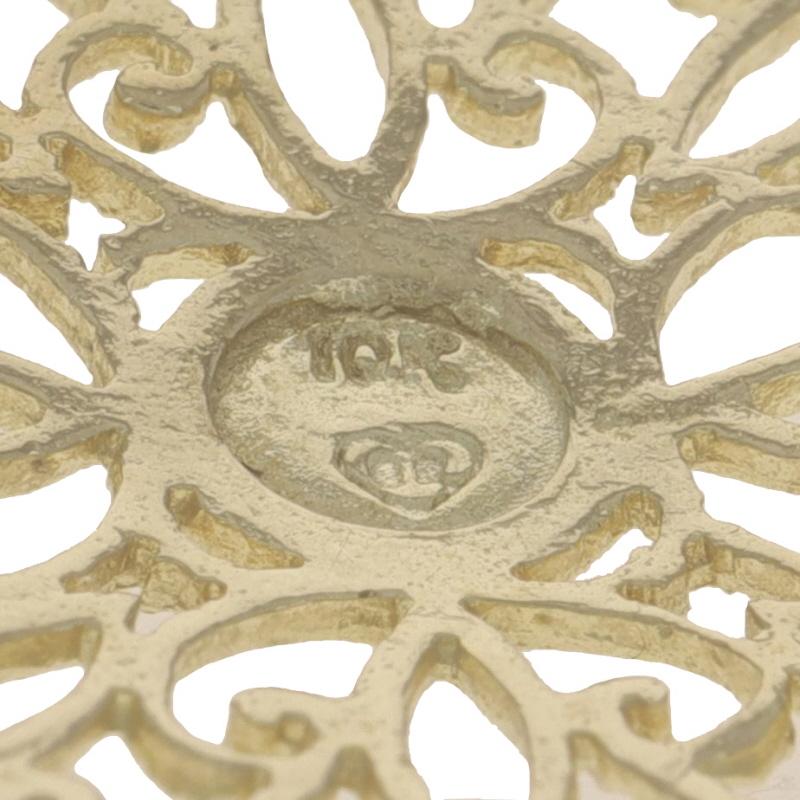 Gelbgold blühender Medaillon-Anhänger mit Schnörkeln und Medaillon - 10k Kreis 1