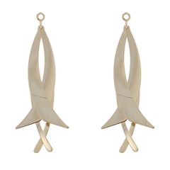 Yellow Gold Flower Blossom Dangle Earring Enhancers - 14k Stud Jackets