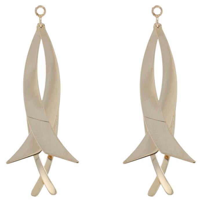 Orecchini pendenti a fiore in oro giallo - Borchie da 14k