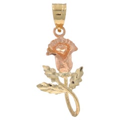 Yellow Gold Flower Blossom Pendant - 14k
