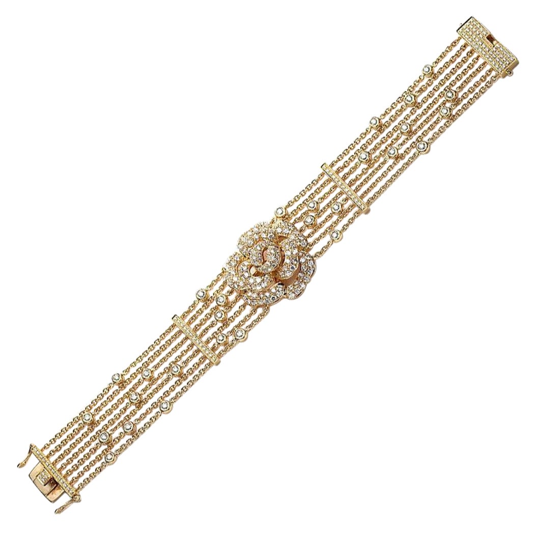Bracelet de fleurs en or jaune