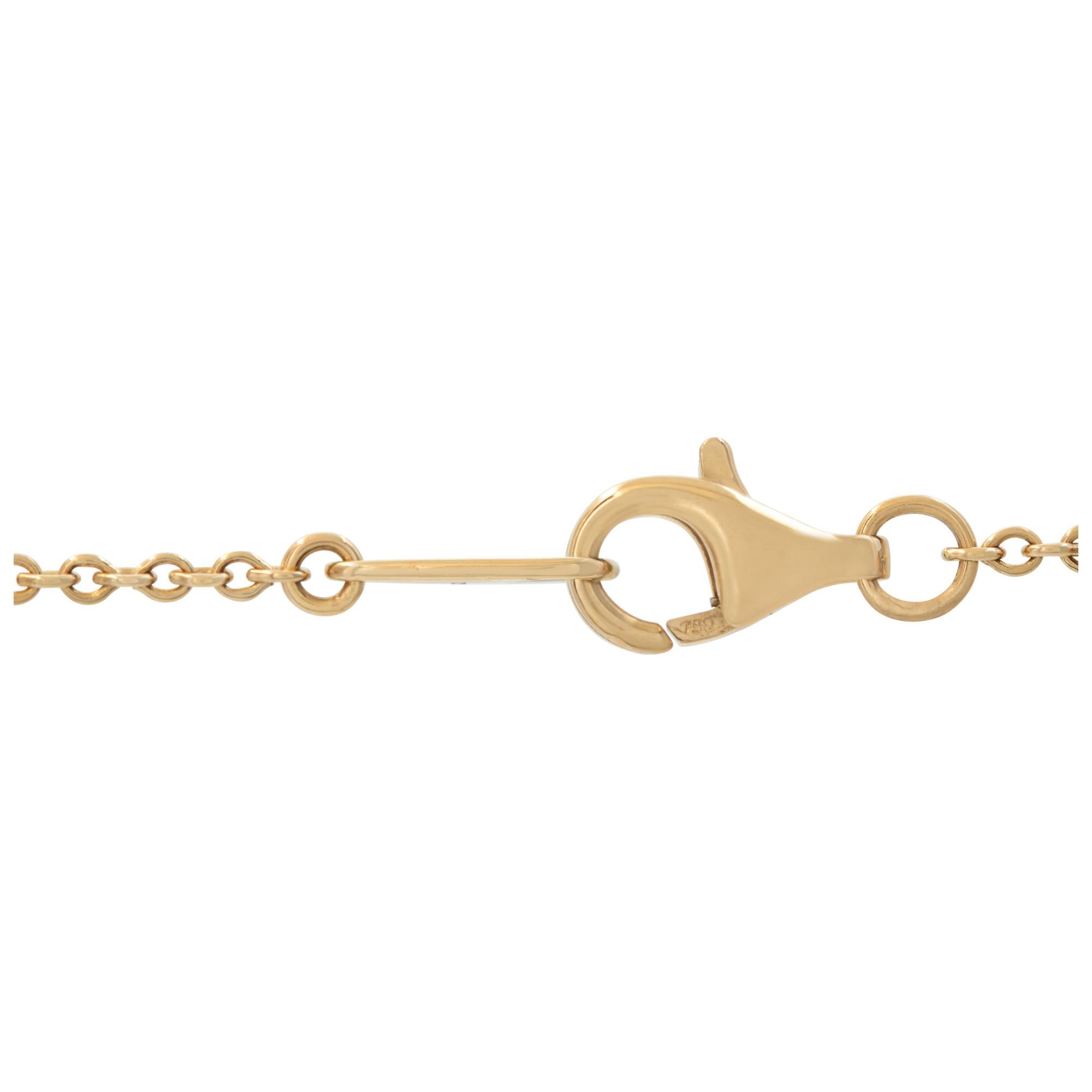 Halskette aus Gelbgold mit Blumendiamantenketten aus Gelbgold mit runden und Diamanten im Marquiseschliff Damen