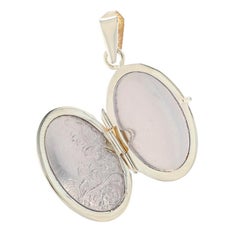 Yellow Gold Flower Locket, 14k Pendant Two Photo Frames