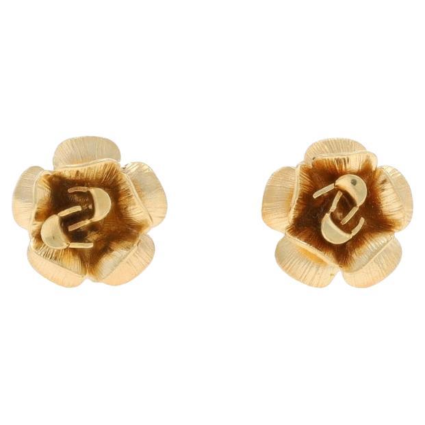 Orecchini a perno in oro giallo a forma di fiore - 14k Blossoms Pierced