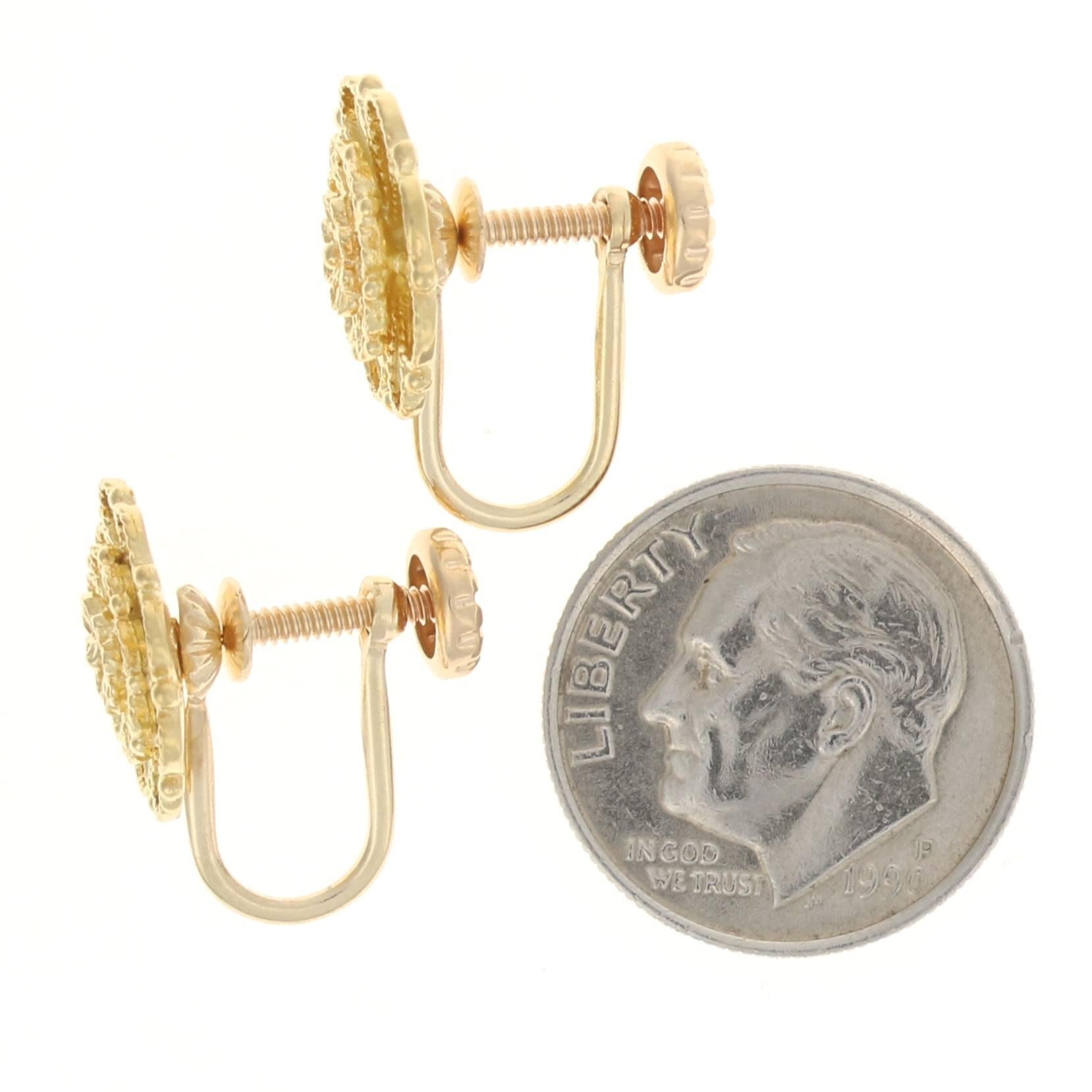 14k gold flower stud earrings