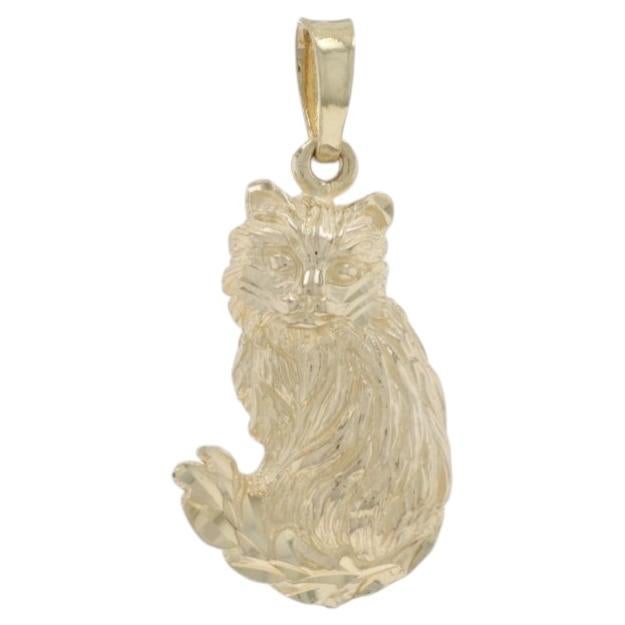 Ciondolo in oro giallo - Ciondolo a forma di gattino in oro giallo 14k