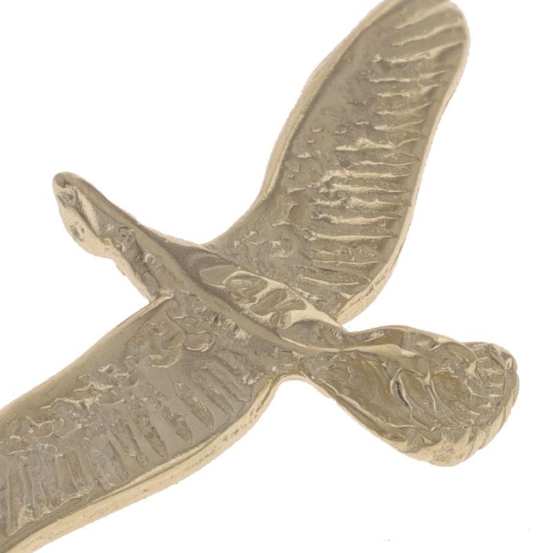 Gelbgold-Anhänger mit fliegendem Möwenanhänger - 14k Vogel am Strand und Meeresufer 1