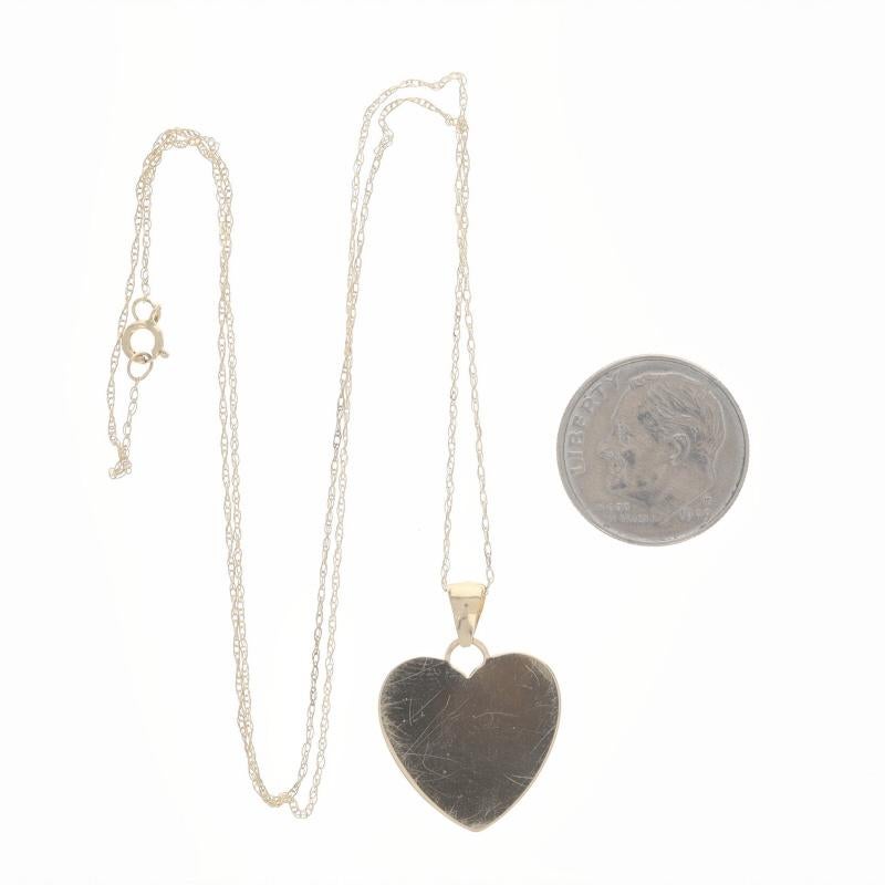 Women's Yellow Gold Footprints in the Sand Heart Necklace 18 1/2