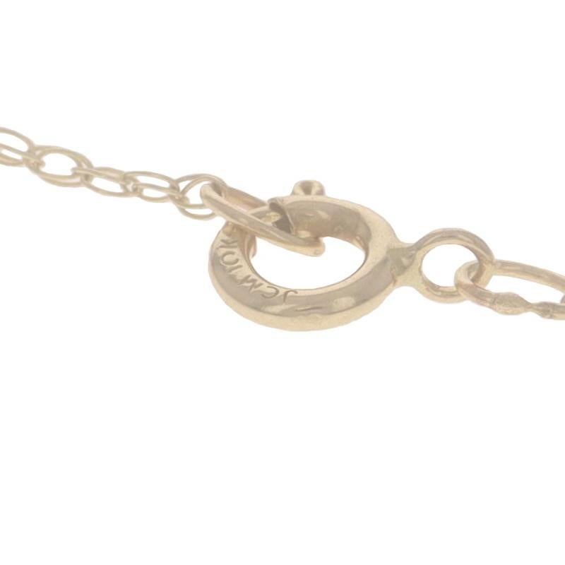 Yellow Gold Footprints in the Sand Heart Necklace 18 1/2