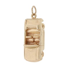 Yellow Gold Ford Mustang Charm - 14k Classic Convertible Car Moves