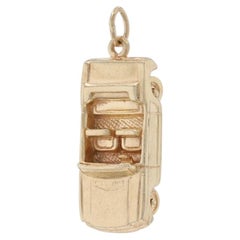 Yellow Gold Ford Mustang Charm - 14k Classic Convertible Car Moves