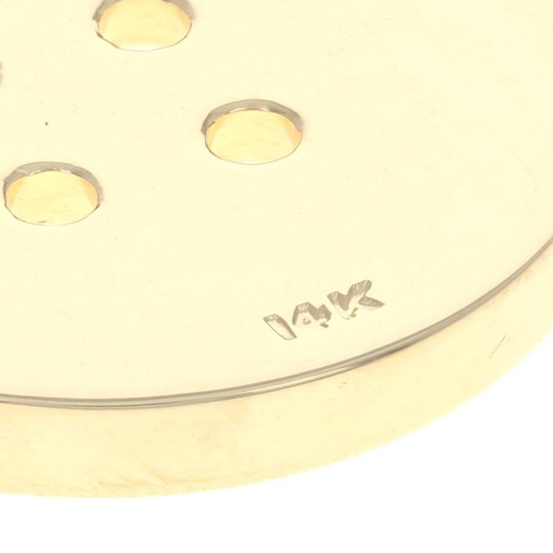 Gelbgold Vier-Holz-Kreuzschraffur-Nähknopf, 14k Kleidungsstücke und Textilien Damen