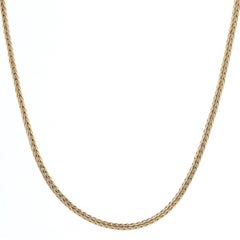 Yellow Gold Foxtail Chain Necklace, 14k Women's