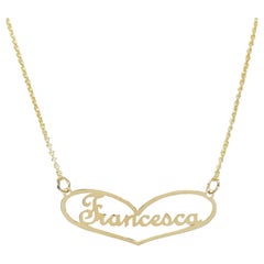 Yellow Gold Francesca Name Pendant Necklace