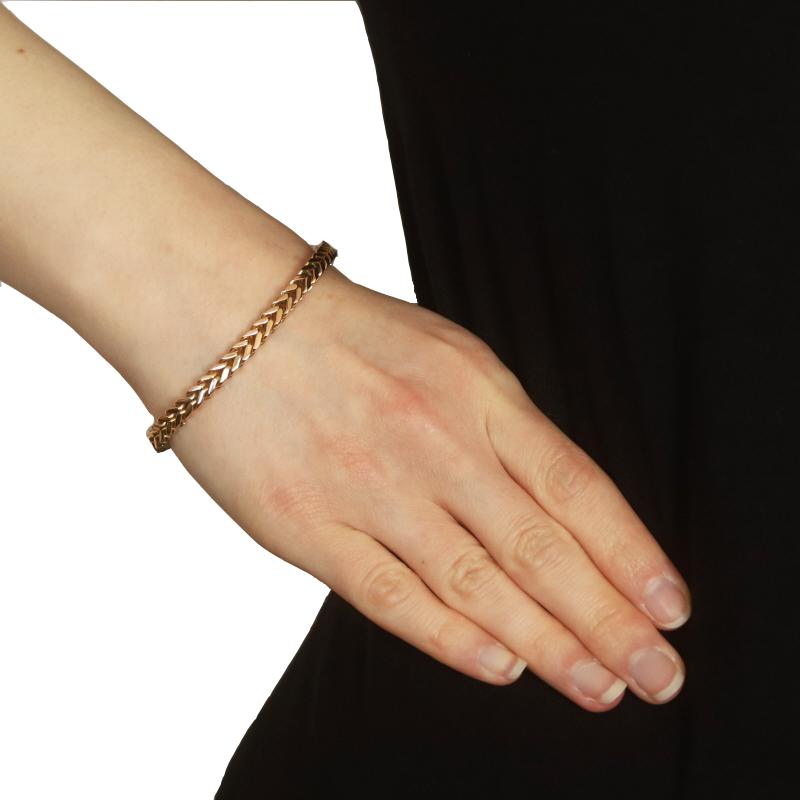 Bracelet en or jaune avec chaîne Franco 7 1/2