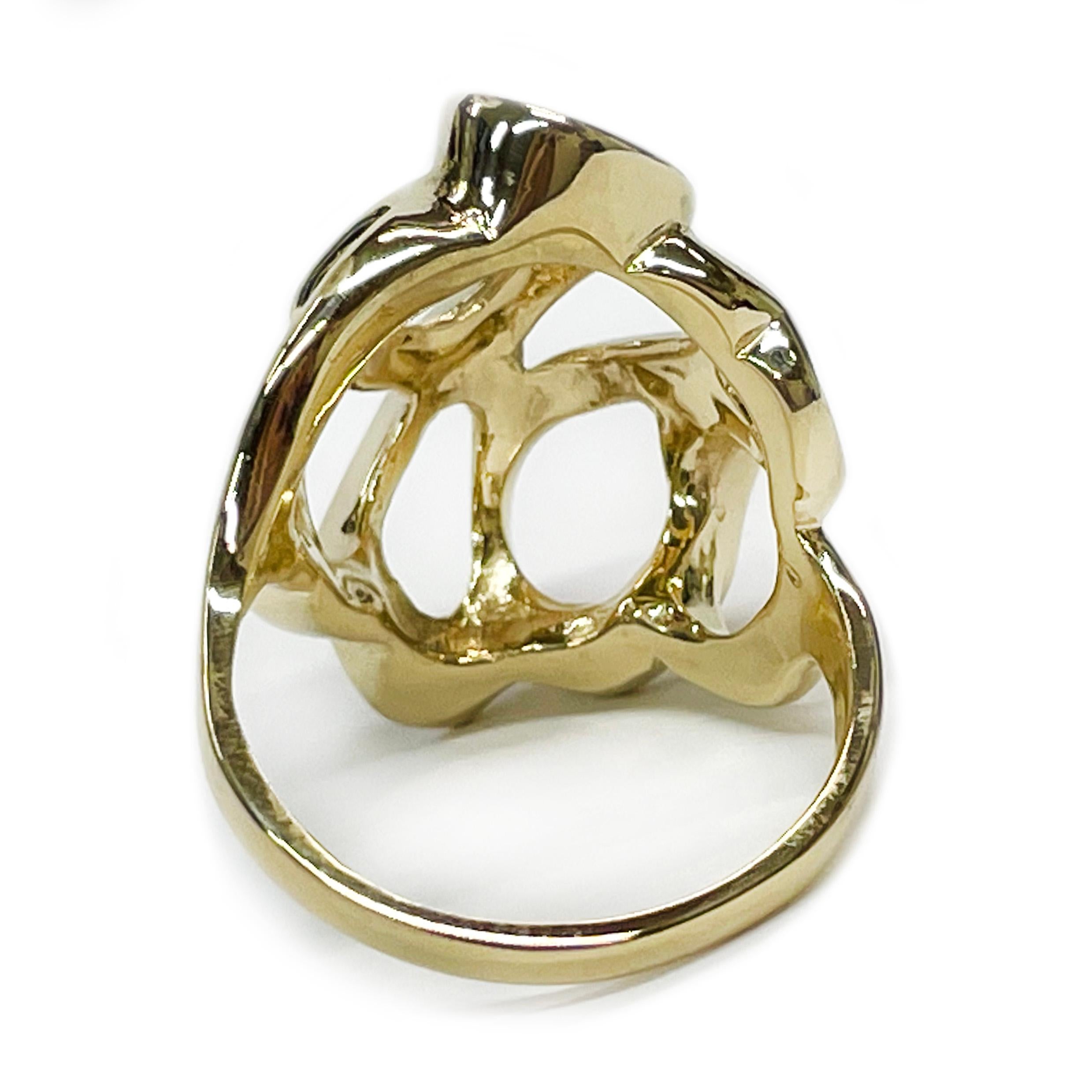 Yellow Gold Free Form Ribbon Ring In Good Condition For Sale In Palm Desert, CA