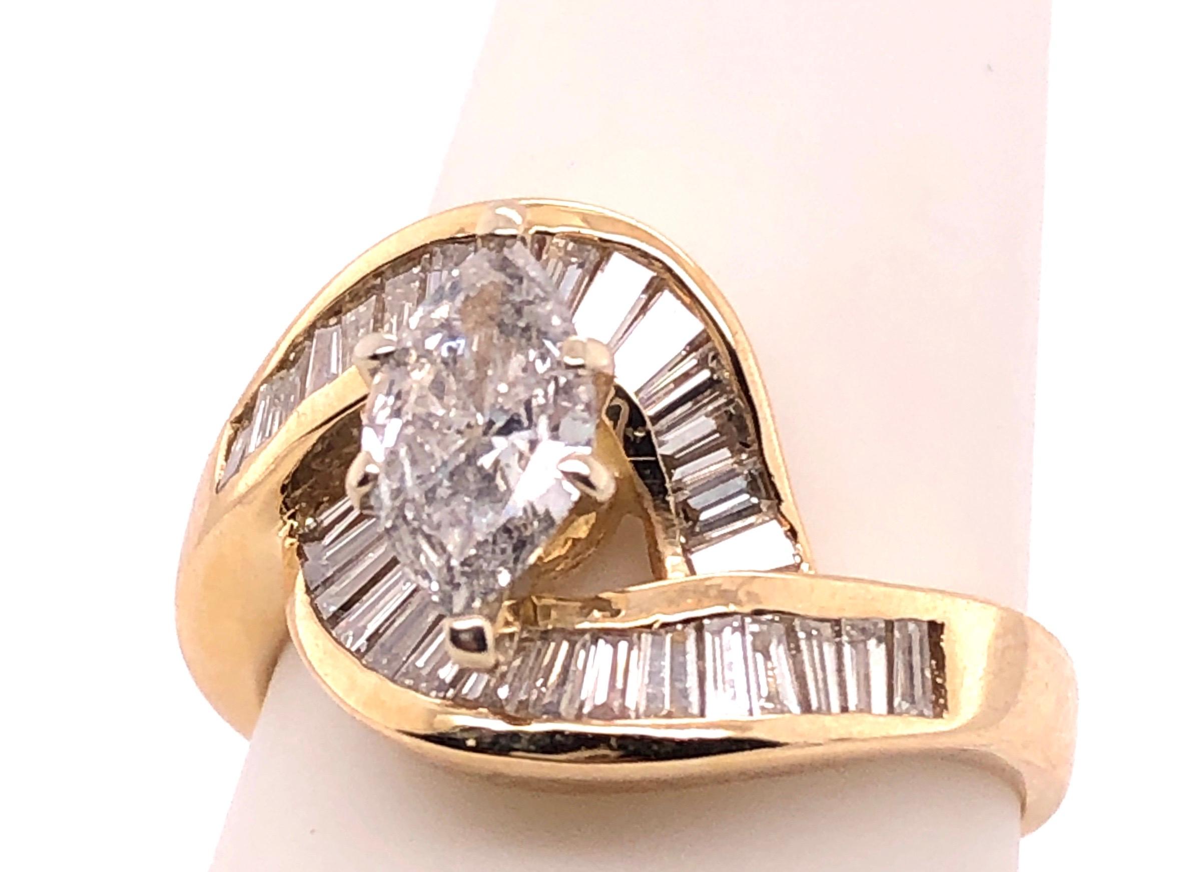Yellow Gold Free Style Ring with Diamonds For Sale 4